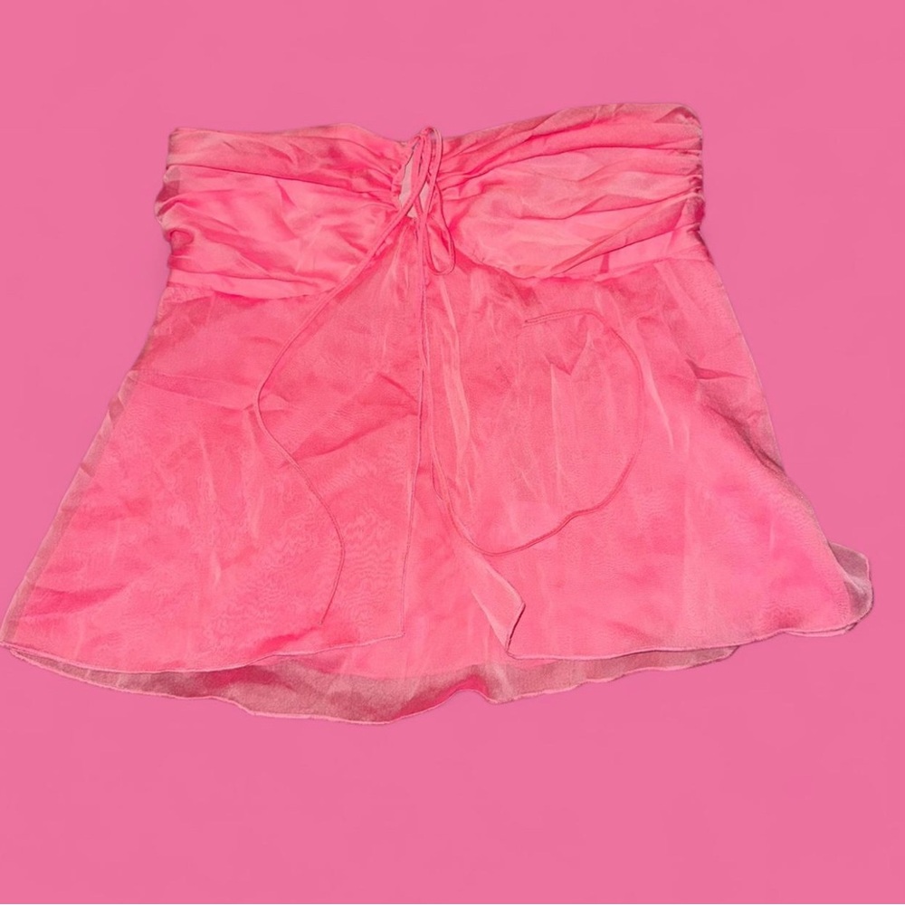 Pink fairy Y2K babydoll strapless top